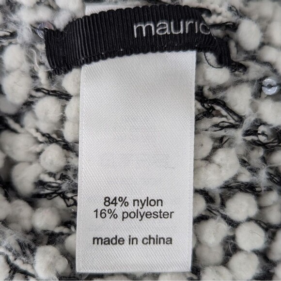 Maurice's Women's White and Black and Silver Sequin Textured Infinity Scarf OS - Picture 4 of 4